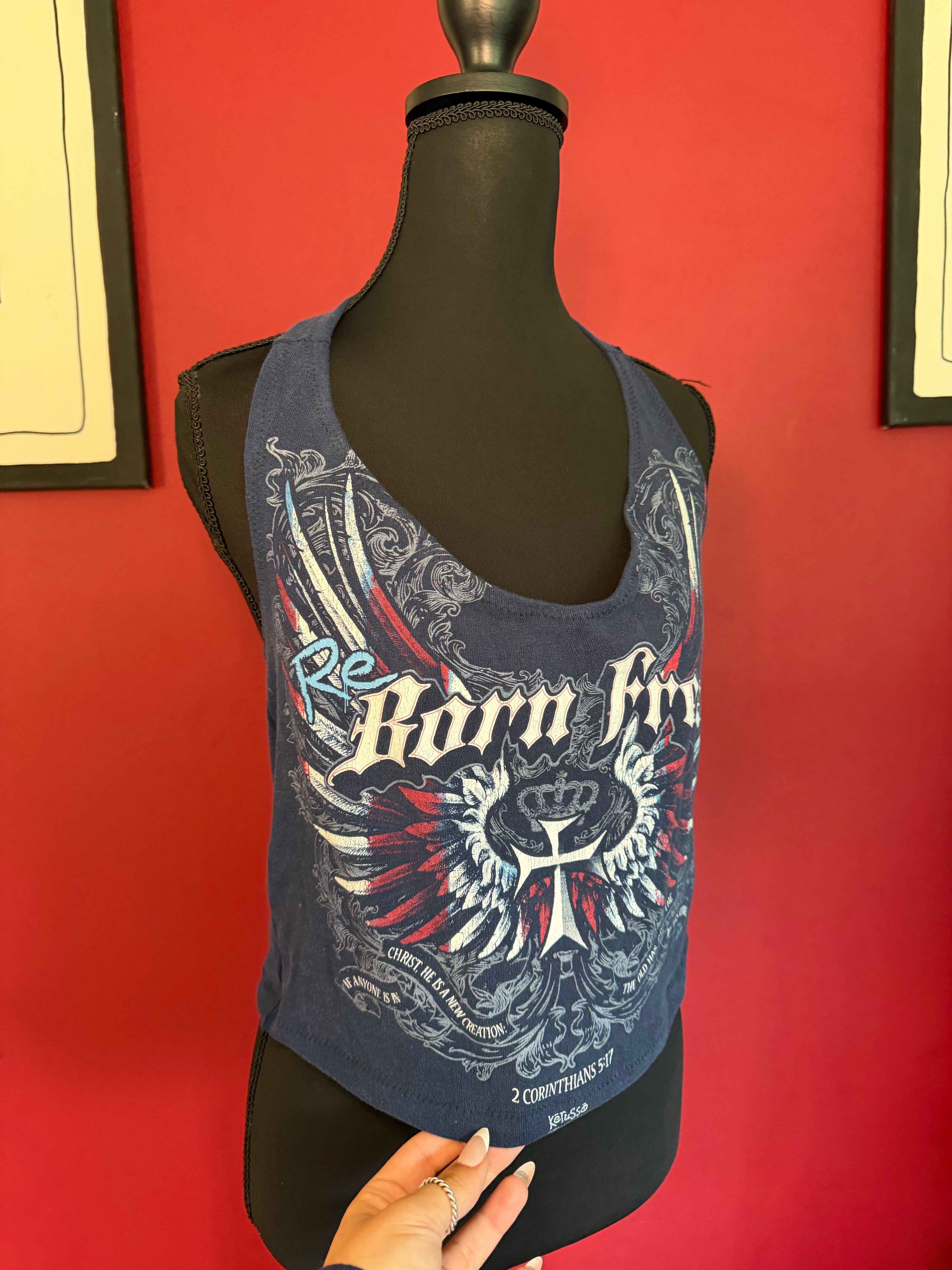 Blue biker halter