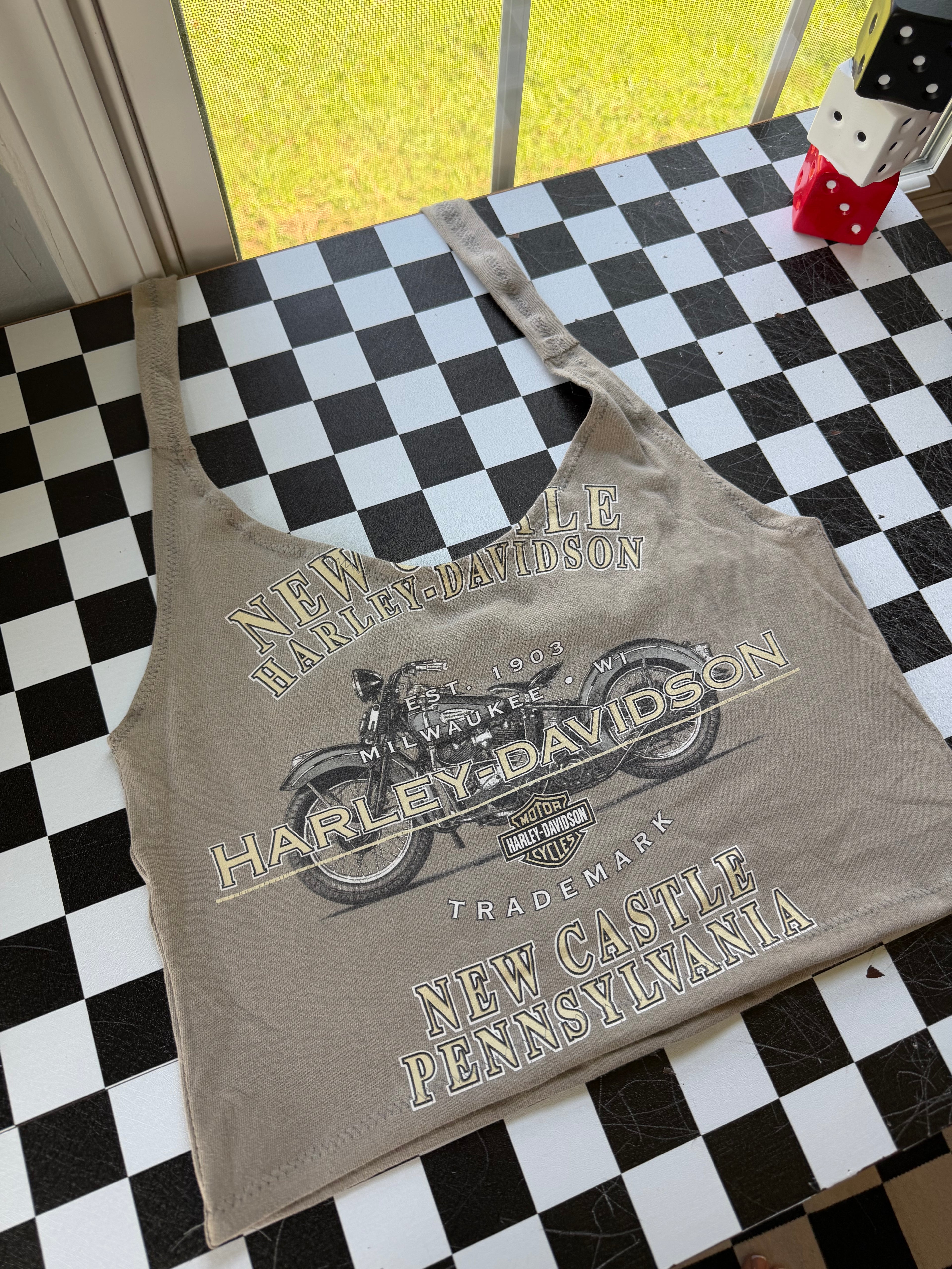 Grey hd halter top